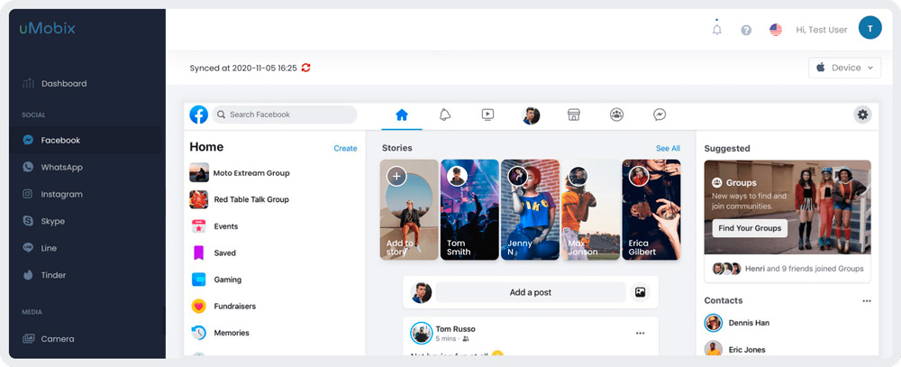 UMobix app allows tracking social media